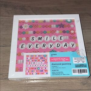 Smile Everyday Diamond Painting Art Kit – Pink Inspirational DIY Craft | NWT